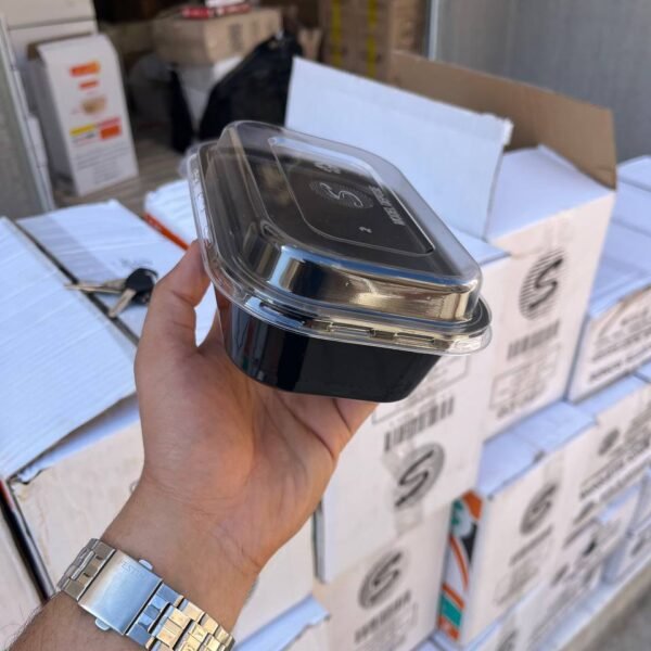 boite salade ovale noire 100p